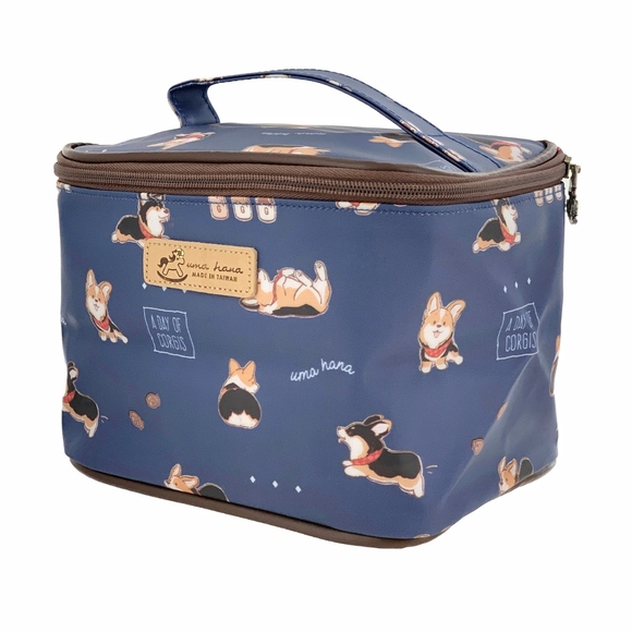 Waterproof Tricolor Corgi Travel Makeup Cosmetic Bag - Picture 1 of 8